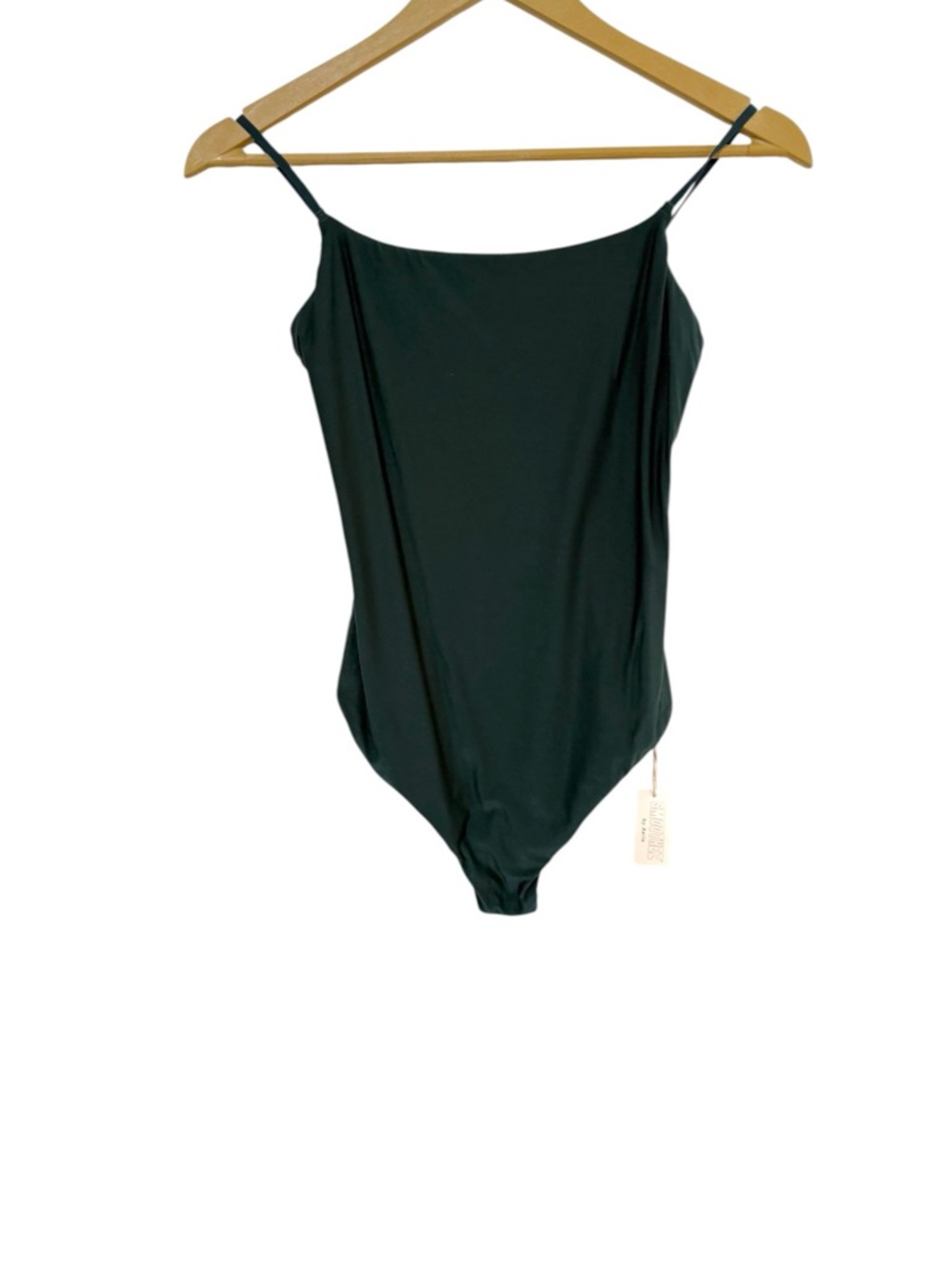 NEW Smoothez By Aerie Size Medium Emerald Green Cami Bodysuit Minimalist Neutral